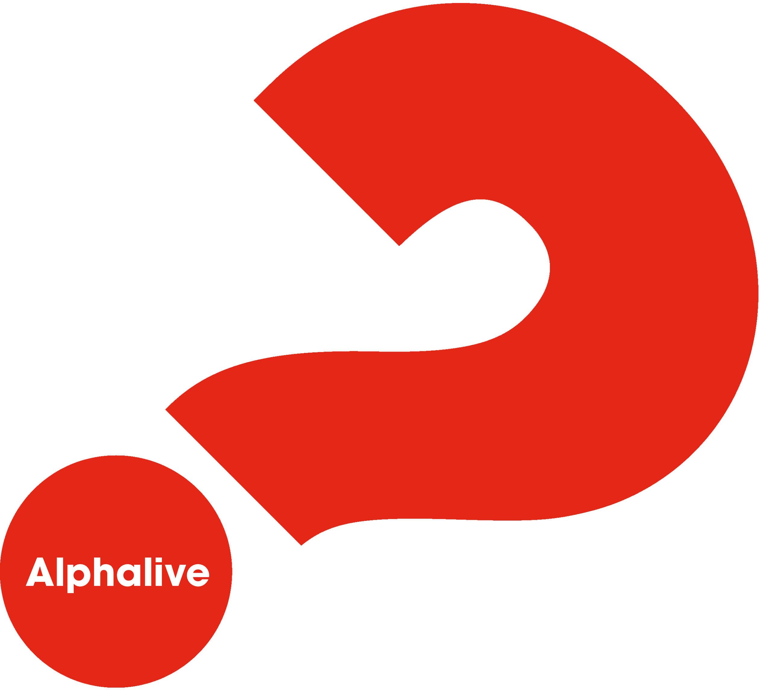 Alphalive Logo_Schrift in Punkt_rot